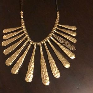 Lucky Brand 🍀 Brass & Leather Necklace